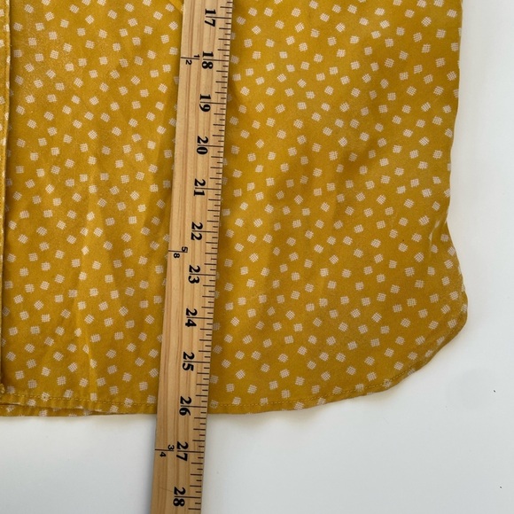 Duluth Trading Company Mustard Yellow Tencel Drop Shoulder Printed Shirt LARGE - Picture 7 of 7